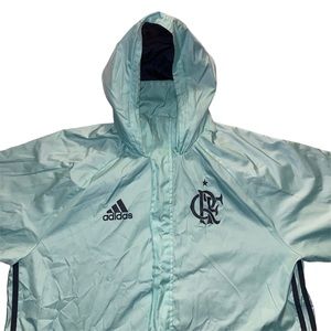 [SOLD] CR Flamengo 2017 adidas Rain Windbreaker Jacket Turquoise/Light Green